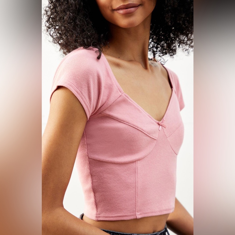 PacCares Ribbed Bustier Top Mauve